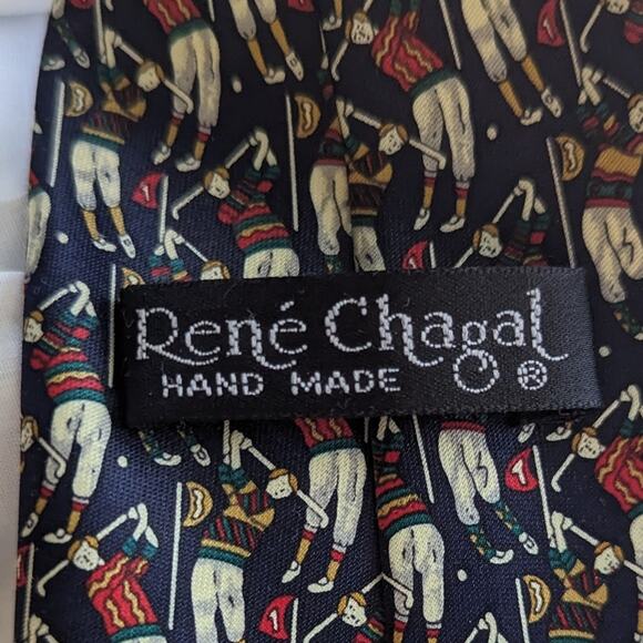 Vintage Silk Men's Golfer Tie Navy Red - Picture 2 of 3